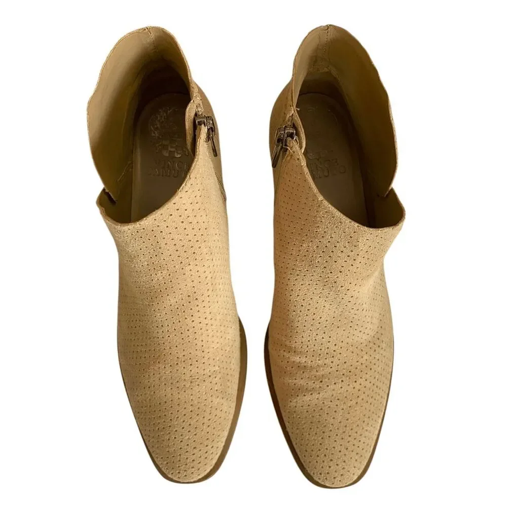 Ankle Bootie‎ Heels Vince Camuto Arendara Suede Perforated 7.5